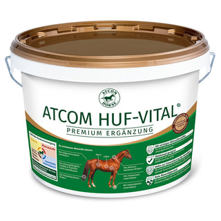Ein Eimer Mineralfutter für Pferde Atcom Huf Vital